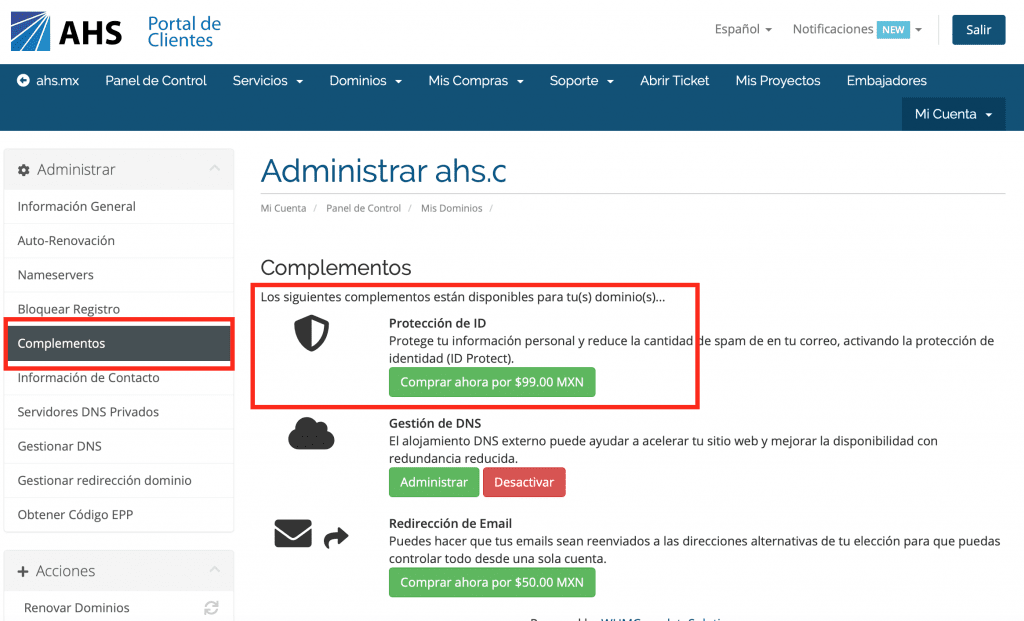 5 razones para activar la Privacidad en tu dominio web 4 Captura de Pantalla 2020 01 29 a las 12.12.44 - 5 razones para activar la Privacidad en tu dominio web