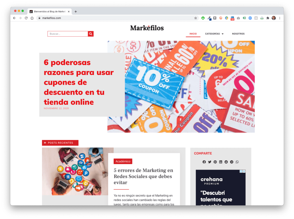 Proyecto sitio web markefilos.com