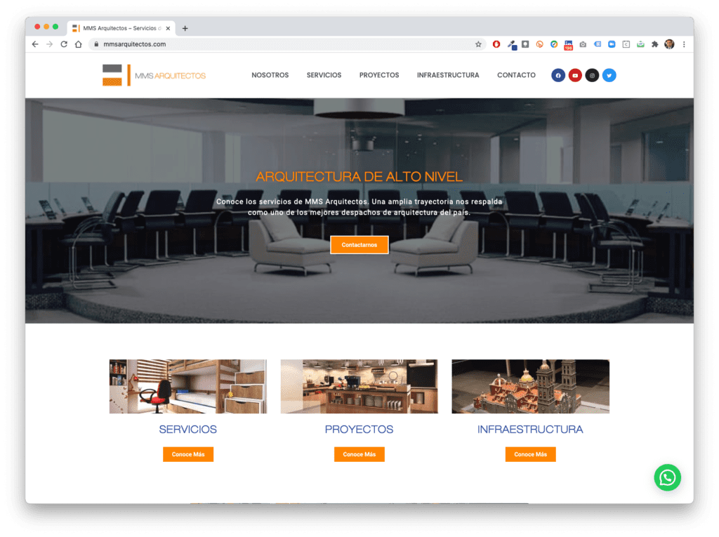 Proyecto sitio web mmsarquitectos.com