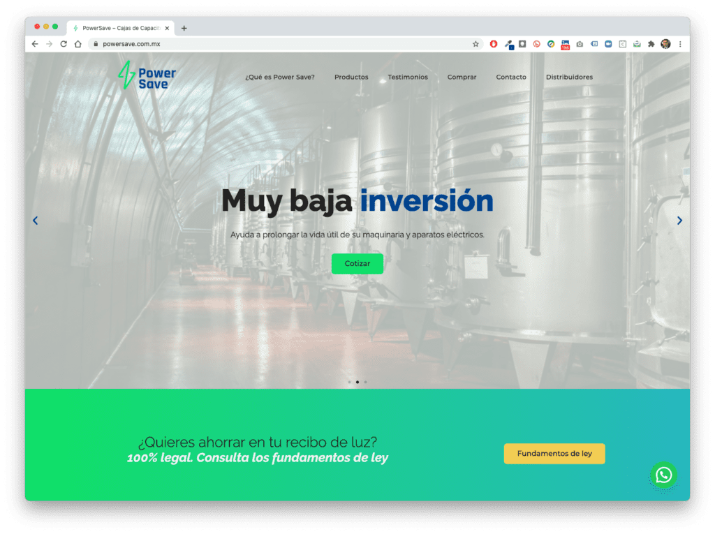 Proyecto sitio web powersave.com.mx