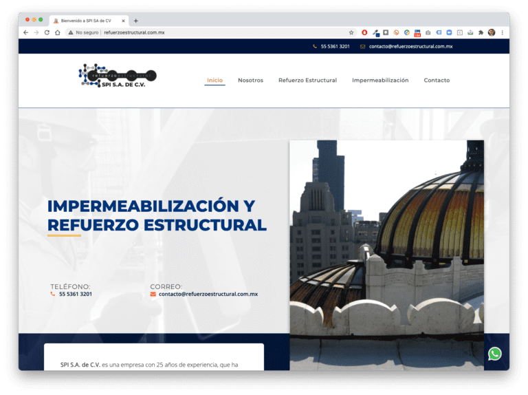 Proyecto sitio web refuerzoestructural.com.mx
