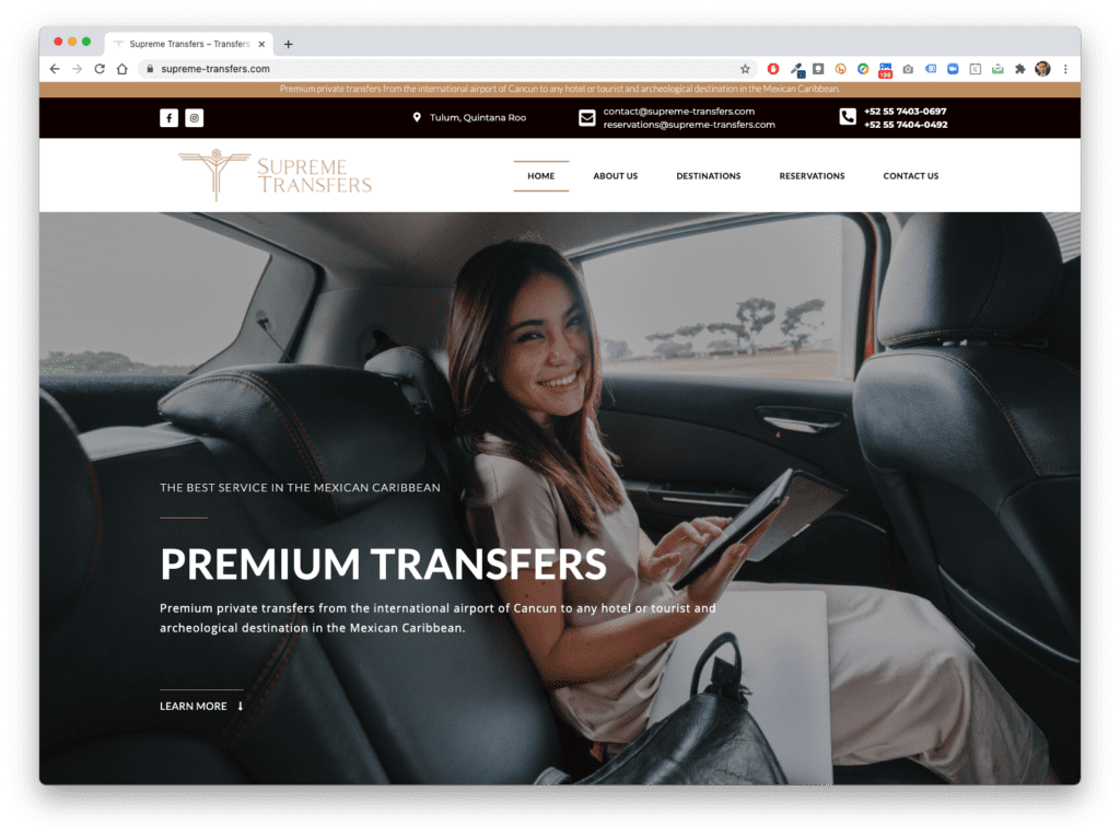 Proyecto sitio web supreme-transfers.com